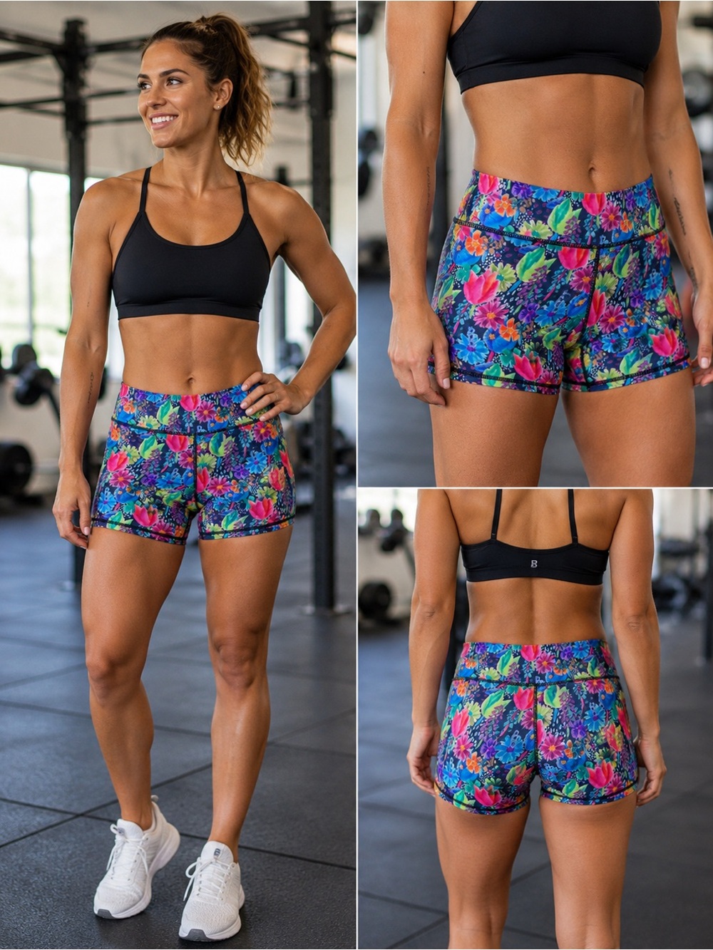 Born Primitive Your Go To Booty Shorts Floral CrossFit Shorts Size Small